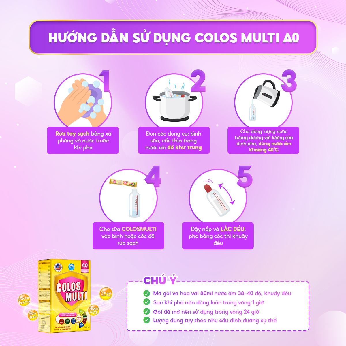 Sữa non Colos Multi A0 dành cho trẻ sơ sinh 0-6 tháng tuổi