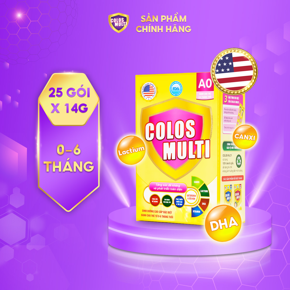 Sữa non Colos Multi A0 dành cho trẻ sơ sinh 0-6 tháng tuổi