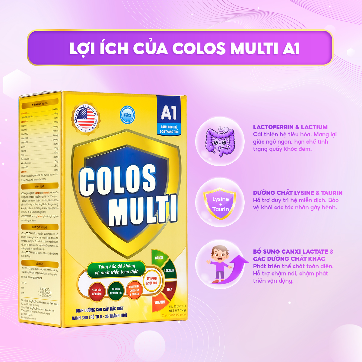 Sữa non Colos Multi A1 cho trẻ từ 6 đến 36 tháng tuổi