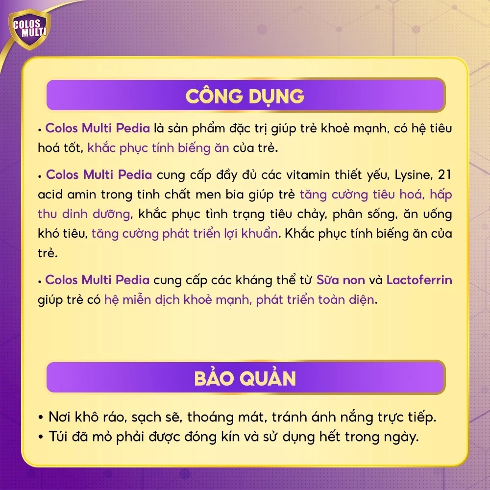 Sữa non Colos Multi Pedia dành cho mọi lứa tuổi