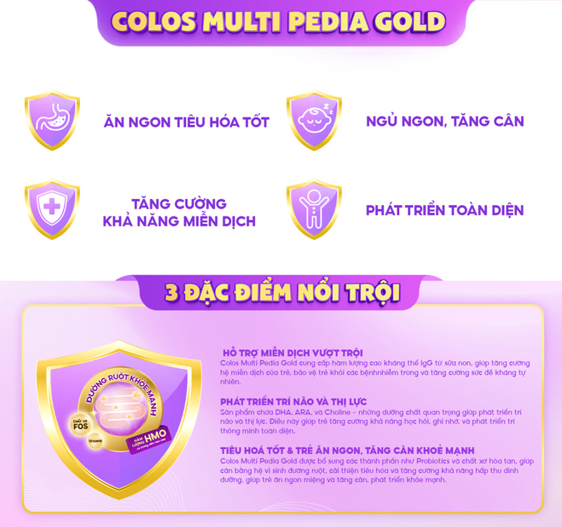 Các đặc điểm nổi trội của Colos Multi Pedia Gold