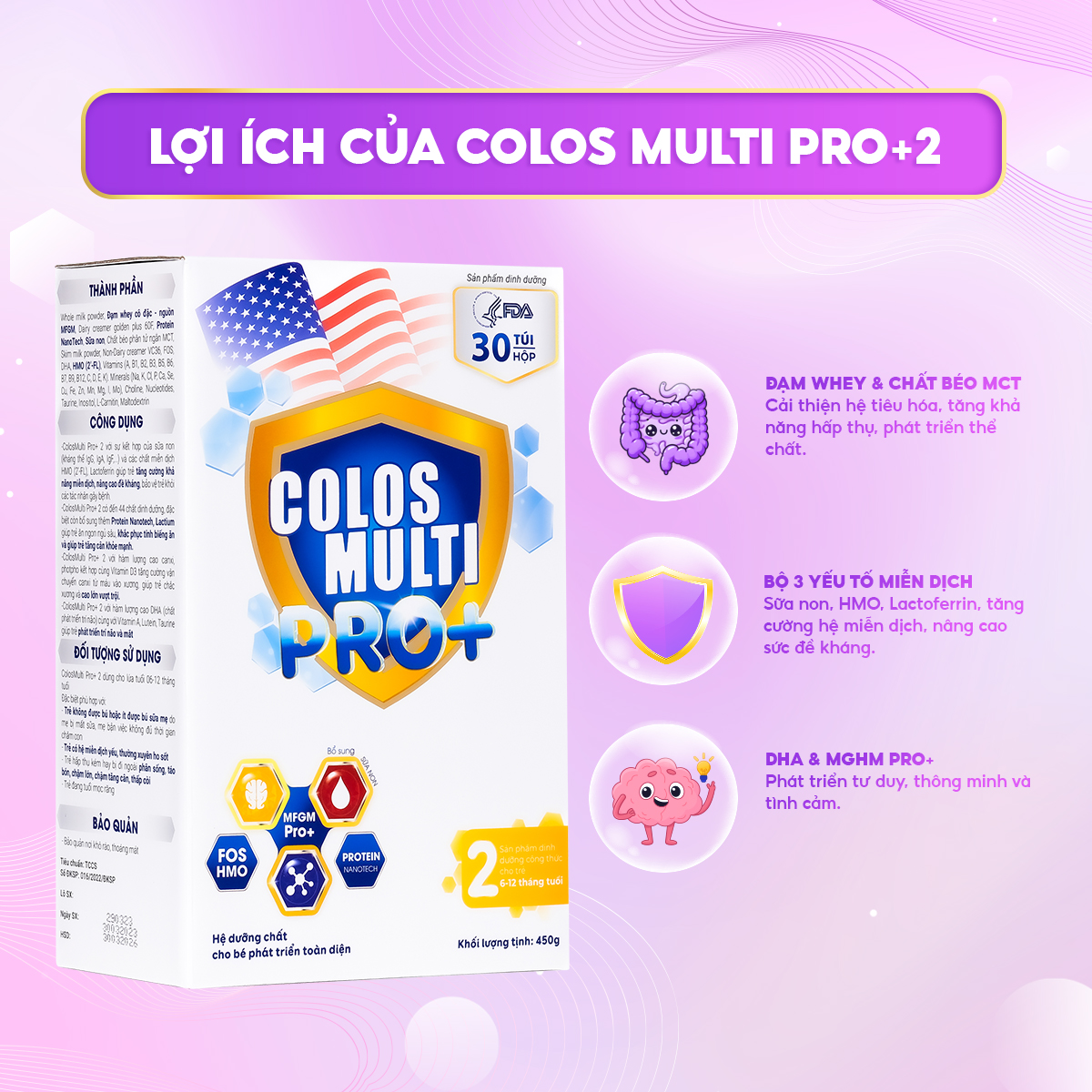 Sữa non Colos Multi Pro+2 cho trẻ từ 6-12 tháng tuổi