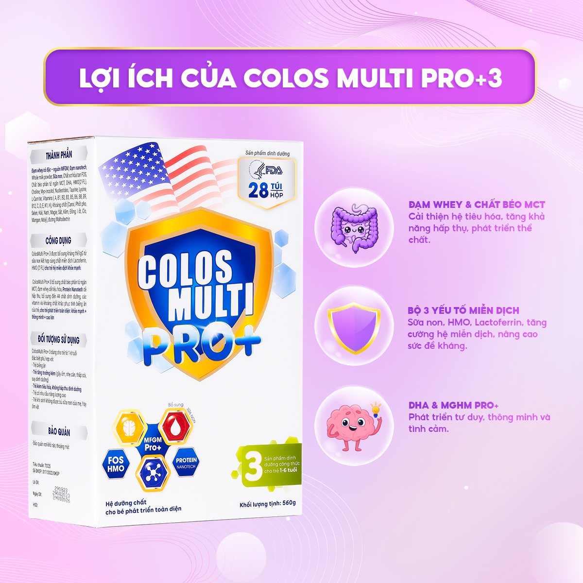 Sữa non Colos Multi Pro+3 cho trẻ từ 1-6 tuổi