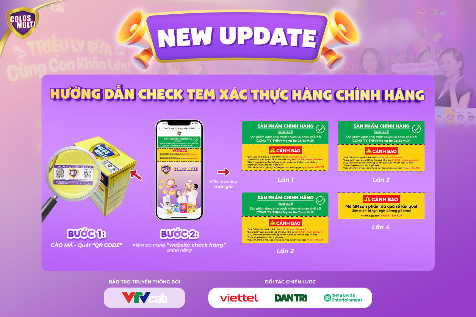 Thông Báo Cập Nhật Tem Xác Thực Hàng Chính Hãng Colos Multi